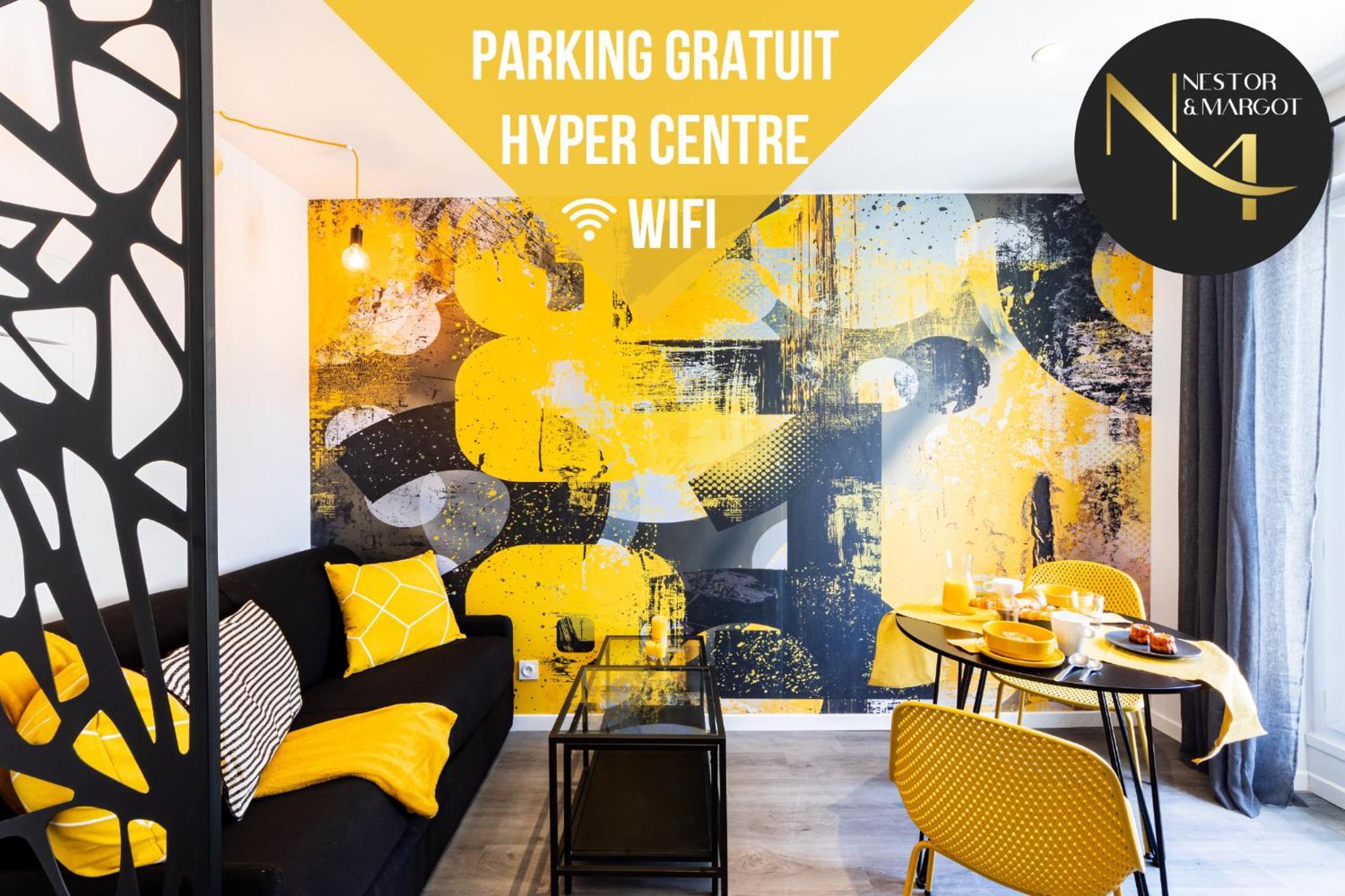 אז'ן Le Black & Yellow - Appart'Hotel - Clim - Netflix - Parking Gratuit - Nestor & Margot מראה חיצוני תמונה